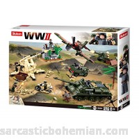 SlubanKids Army Building Blocks WWII Series Battle of Kursk Building Toy Army Fighter Jet & Tank 998 Pc Set | Indoor Games for Kids B07MTKH127